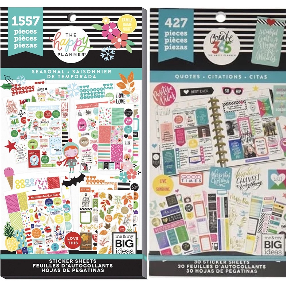The Happy Planner Quotes & Seasonal Planning Stickers Inspirational Holidays